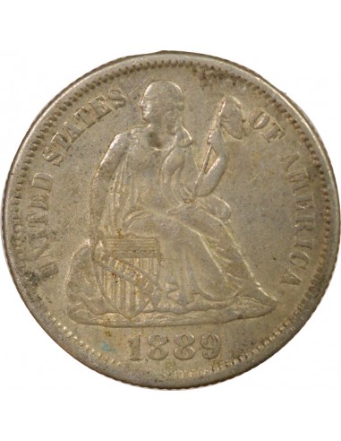 USA Seated Liberty Dime Argent 1889 Philadelphie