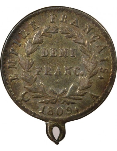 Roi d'Italie Empire 1/2 franc Argent 1809 A - Paris
