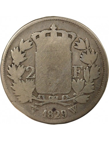 Charles X 2 francs Argent 1829 W Lille