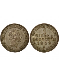 Etats Allemands (Prusse) Frédéric-Guillaume IV 1 groschen Billon 1849 A Berlin