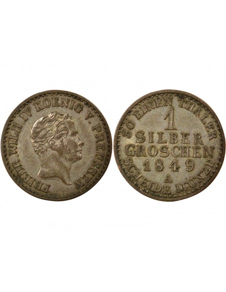 Etats Allemands (Prusse) Frédéric-Guillaume IV 1 groschen Billon 1849 A Berlin