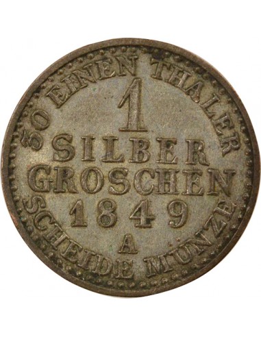 Etats Allemands (Prusse) Frédéric-Guillaume IV 1 groschen Billon 1849 A Berlin
