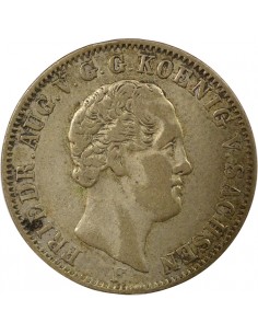 Etats Allemands (Saxe) Frédéric-Auguste II 1/6 thaler Argent 1846 F Stuttgart 2