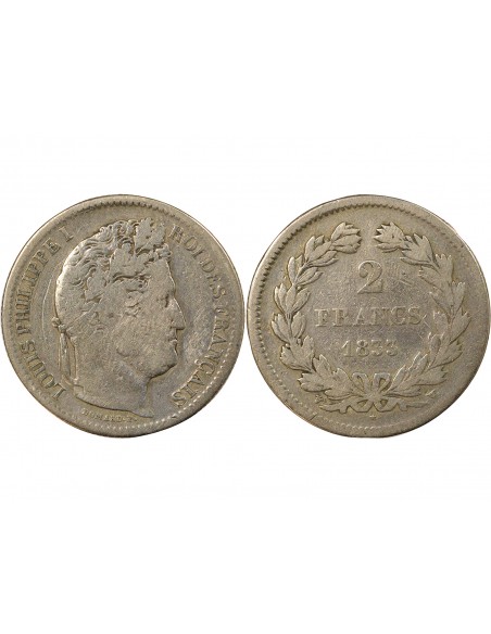 Louis-Philippe Ier 2 francs Argent 1833 W Lille