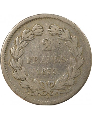 Louis-Philippe Ier 2 francs Argent 1833 W Lille