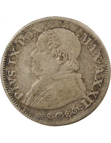 Vatican Pie IX 10 soldi Argent 1867 R Rome