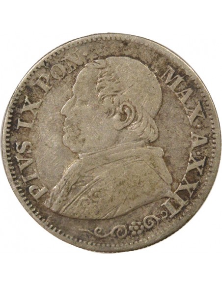Vatican Pie IX 10 soldi Argent 1867 R Rome