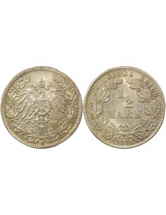Allemagne 1/2 mark Argent 1916 D Munich