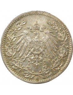 Allemagne 1/2 mark Argent 1916 D Munich 2