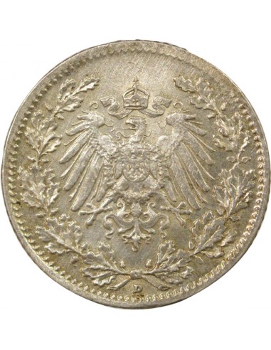 Allemagne 1/2 mark Argent 1916 D Munich