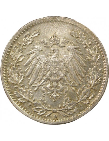 Allemagne 1/2 mark Argent 1916 D Munich