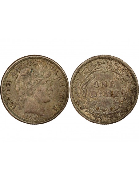 USA Barber Dime Dime Argent 1912 Philadelphie