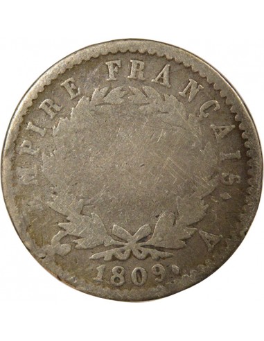 Roi d'Italie Empire 1/2 franc Argent 1809 A - Paris