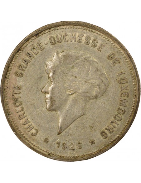 Luxembourg Charlotte 5 francs Argent 1929 F Stuttgart