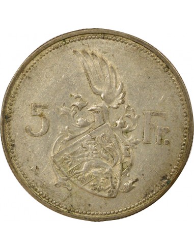 Luxembourg Charlotte 5 francs Argent 1929 F Stuttgart