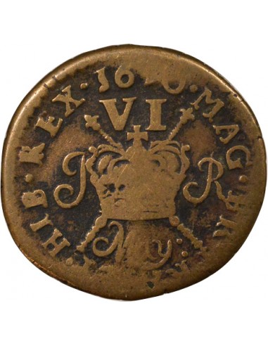 Irlande Roi Jacques II 6 Pence Bronze 1689