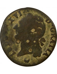 Louis XIV A l'Ecu 1/2 sol Cuivre 1781 AA Metz 2