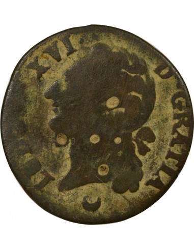 Louis XIV A l'Ecu 1/2 sol Cuivre 1781 AA Metz