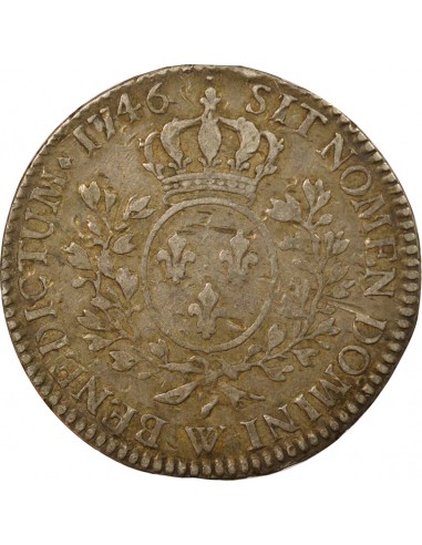 Louis XV Au Bandeau Ecu au bandeau Argent 1746 W Lille
