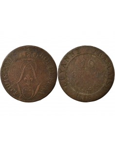 Guyane Française Louis XVIII 10 cents Billon 1818 A Paris