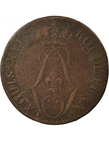Guyane Française Louis XVIII 10 cents Billon 1818 A Paris