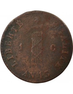 Haïti Grand Module 1 Centime Cuivre 1846 (An 43) 2