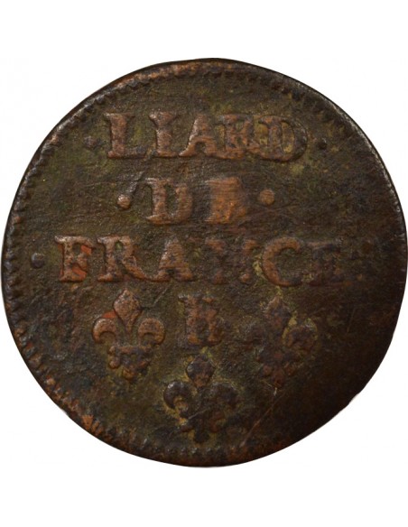 Louis XIV Au Buste Juvénile 1 liard Cuivre 1657 Acquigny