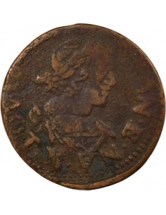 Louis XIII Type 2 1 double tournois Cuivre 1640 B Rouen 2
