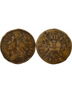 Irlande Roi Jacques II 12 pence Bronze 1690
