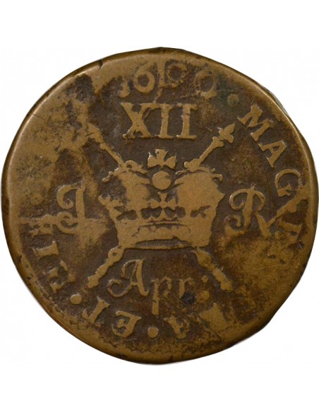 Irlande Roi Jacques II 12 pence Bronze 1690