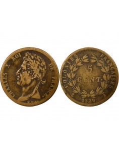 Guyane Française Charles X 5 Centimes Bronze 1829 A Paris