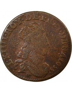 Louis XIV Au Buste Juvénile 1 liard Cuivre 1655 C Caen 2