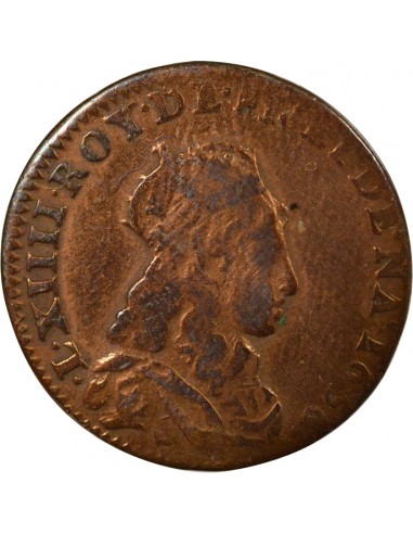Louis XIV Au Buste Juvénile 1 liard Cuivre 1656 Nîmes