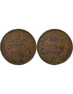 Vatican Pape Grégoire XVI 1 baiocco Cuivre 1843 R Rome