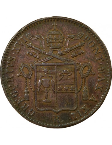 Vatican Pape Grégoire XVI 1 baiocco Cuivre 1843 R Rome