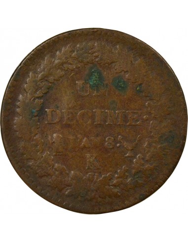 Dupré Grand Module 1 décime Cuivre An 8 K Bordeaux