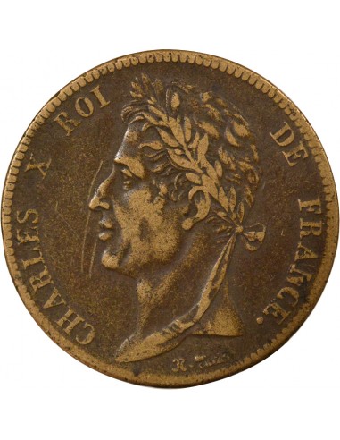 Guyane Française Charles X 5 Centimes Bronze 1825 A Paris
