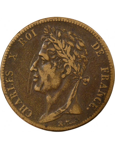 Guyane Française Charles X 5 Centimes Bronze 1825 A Paris