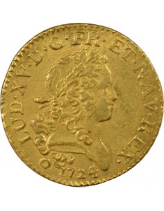 Louis XV Mirliton aux Grandes Palmes 1 louis d'or Or 1724 K Bordeaux 2