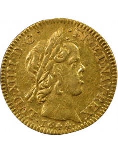 Louis XIV A la Mèche Courte 1/2 louis d'or Or 1644 A - Paris 2