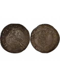 Naples Charles Quint Grand Buste 1/2 ducato Argent 1548-1554 Naples