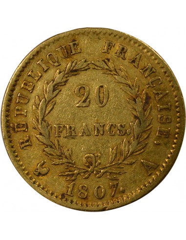 Roi d'Italie Type Transitoire 20 Francs Or 1807 A Paris