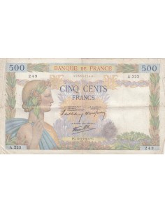 Billet Français 500 francs 1940