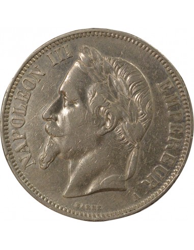 Napoléon III Tête laurée 5 francs Argent 1866 A - Paris