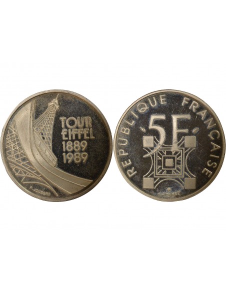 Tour Eiffel 5 francs Argent 1989 Pessac