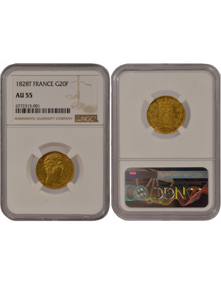 Charles X 4 1/2 Feuilles 20 Francs Or 1828 T Nantes