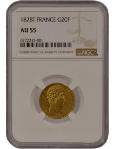 Charles X 4 1/2 Feuilles 20 Francs Or 1828 T Nantes 2