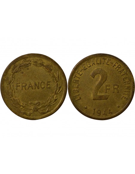 France Libre  2 Francs Bronze-Alu 1944 Philadelphie