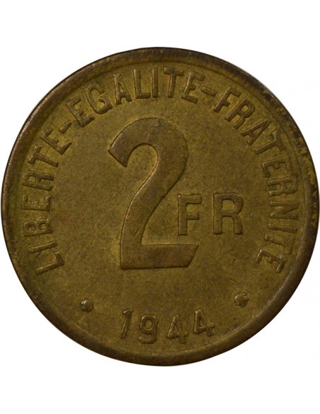 France Libre  2 Francs Bronze-Alu 1944 Philadelphie