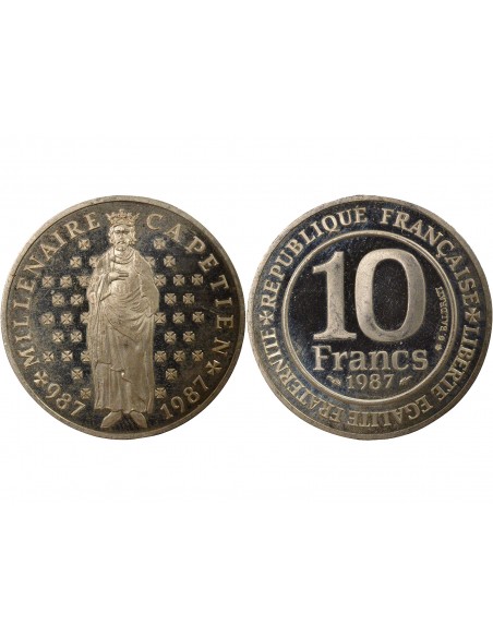 Capétien 10 Francs Argent 1987 Pessac